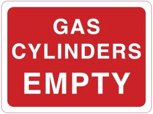 GAS CYLINDERS EMPTY health and safety vinyl sticker 150 x 200mm - Picture 1 of 1