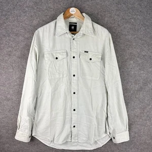 G‑Star RAW Shirt Mens Large Light Grey Long Sleeve Slim Fit Double Chest Pocket - Picture 1 of 13