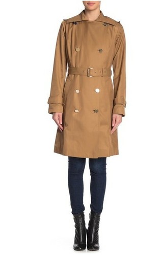 Cappotto risvolto Michael Kors Missy Notch nuovo con etichette cammello scuro taglia M al dettaglio $240