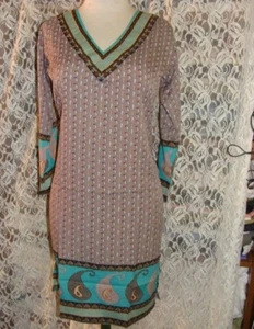 NEU Bedruckte Krepp Tunika Top Bluse - Bedruckte Krepp Kurta Gr. XL44 - Bild 1 von 2