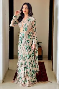 NEUE SARI BLUSE NEU SARI INDISCHE HOCHZEIT DESIGNER BOLLYWOOD PAKISTANISCHE PARTYKLEIDUNG - Bild 1 von 8