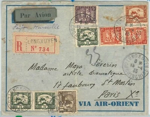 71008 - INDOCHINE - Postal History - 1935 AIRMAIL COVER to PARIS - LONGHI 2809 - Picture 1 of 1