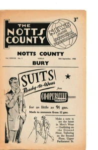 Notts County v Bury 1958/59 Division 3 - Picture 1 of 1