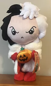 Disney villains 18" Plush Cruella De Vil Halloween Door Greeter holding pumpkin - Picture 1 of 10