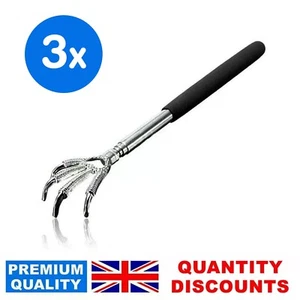 3 x Extendable Back Scratcher Metal Telescopic Eagle Claw Portable Massager - Picture 1 of 11