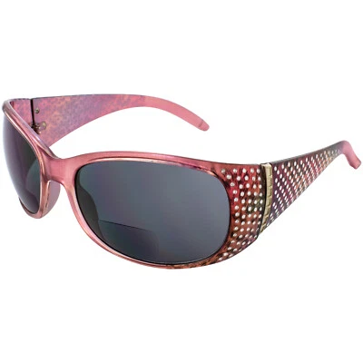 Óculos de sol feminino Global Vision Galaxy bifocal 2.0 armação rosa lente fumaça - Imagem 1 de 4