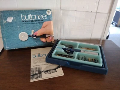 VINTAGE Dennison BUTTONEER BUTTON ATTACHER KIT, by Dennison - Image 1 of 4