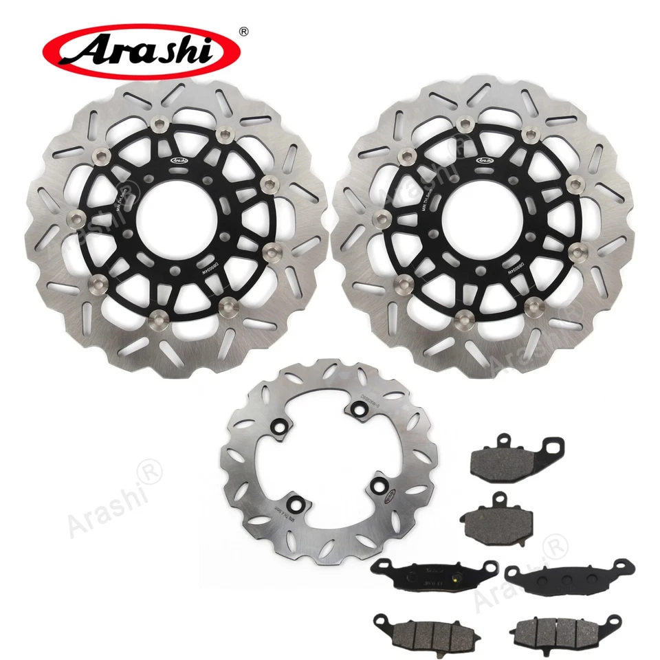 para Kawasaki VERSYS 650 2007-2014 Rotor de freio dianteiro traseiro + Pastilhas de freio orgânicas - Imagem 1 de 4