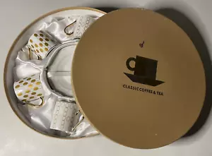 CLASSIC Coffee and Tea Set in Original Box 12-Pc Set Demitasse Cup & Saucer NOS - Picture 1 of 8
