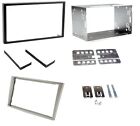 Stereo Double Din Facia Fascia Cage Kit Silver For Vauxhall Corsa D 2006-2014