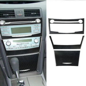 3Pcs Carbon Fiber Interior Central Console Cover Trim For 2007-2011 Toyota Camry - Picture 1 of 11