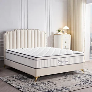 Queen Mattress, 26Cm Thick Queen Size Mattress in a Box, Gel Memory Foam Hybrid - Picture 1 of 7