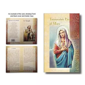 Immaculate Heart of Mary Biography Card 80 x 135mm Folded, Gold Foiled (F5254) - Picture 1 of 1