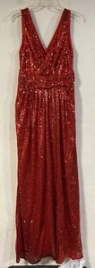 Maxi abito KATE KASIN rosso paillettes taglia 12 donna senza maniche, ballo** - Foto 1 di 9