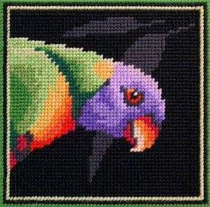 Country Threads RAINBOW LORIKEET Tapestry Kit, 15cm x 15cm FTK-003 - Imagen 1 de 1