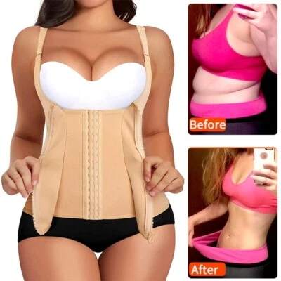 FAJAS REDUCTORAS COLOMBIANA CINTURA ENTRENADOR CUERPO MODELADOR CHALECO FAJA CORSÉ SAUNA Foto 1 de 4