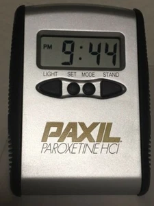 Paxil Pharmaceutical Reps Reisewecker mit Licht und Ständer - Bild 1 von 2