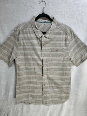 Horny Toad Men's 2XL Brown Striped Button Up Short Sleeve Shirt - Image 1 of 4
