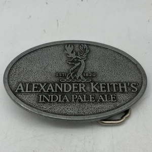 Alexander Keith's Pale Ale Brewery Beer Promo Silver Tone Belt Buckle VGC - Foto 1 di 2
