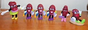 Vintage 1988 PVC California Raisin Lady Female Set of 6 Figurines - Picture 1 of 8