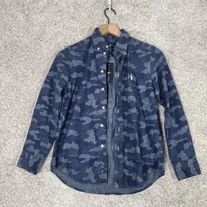 Polo Ralph Lauren Denim Camouflage Medium 10/12 Langarm klassische Passform Knopfleiste - Bild 1 von 8