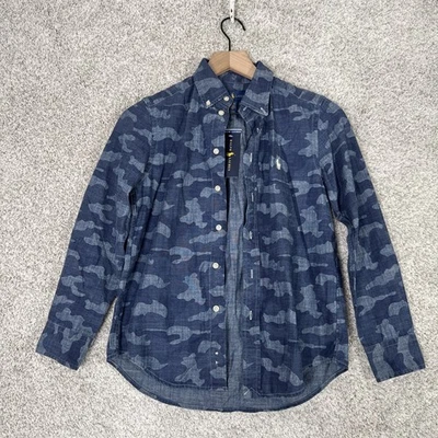 Polo Ralph Lauren Denim Camo Medium 10/12 Long Sleeve Classic Fit Button Down - Image 1 of 4
