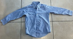 Brooks Brothers Boys Blue Gingham Plaid Button Down LS Shirt, Size XS - Picture 1 of 6