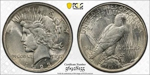 AU Detail Genuine 1923 Peace Silver Dollar VAM 1A Whisker Jaw Top 50 PCGS - Picture 1 of 3
