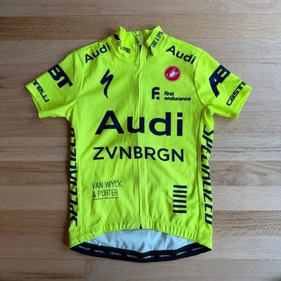 Castelli Audi Junior Unisex Kids Jersey (neon yellow/navy) - 8Y - Image 1 of 2