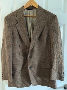 BURBERRY London Brown Straped Silk Wool blend Blazer Suit Jacket Men's 40R - Picture 1 of 5