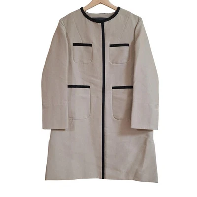 Auténtico abrigo para mujer TARA JARMON - beige negro Foto 1 de 4