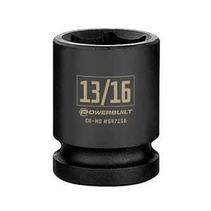 Powerbuilt 1/2 Inch Drive x 13/16 Inch 6 Point Impact Socket - 647156 - Picture 1 of 5