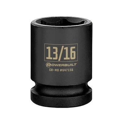 Powerbuilt 1/2 Inch Drive x 13/16 Inch 6 Point Impact Socket - 647156 - Image 1 of 4