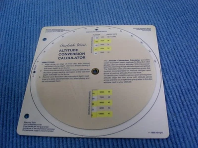 Rechenscheibe ALTITUDE CONVERSION CALCULATOR   , von 1989 ,  Albright - Bild 1 von 4