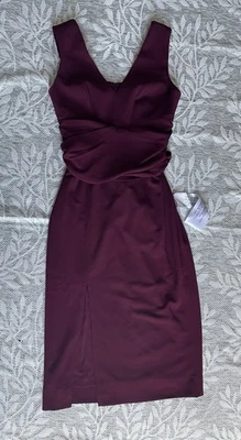 Vestido The Population Alessia Borgoña Vestido de Noche con Cinturón Talla XS NUEVO CON ETIQUETAS Foto 1 de 4