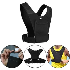 Running Vest Phone Holder Waterproof Front Shoulder Bag Pack Train Sport Unisex - Picture 1 of 13