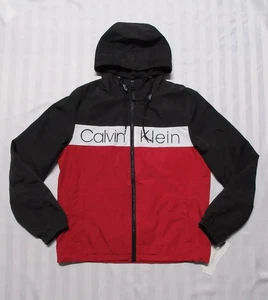 CALVIN KLEIN Men's Hooded Water-Resistant Windbreaker Jacket Size S - Picture 1 of 13