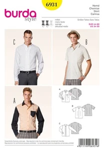 Burda Style Menswear Sewing Pattern for Stylish Creations B6931 - Picture 1 of 2