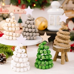 Perline in legno addobbo albero di natale festa decorazione casa artigianato - Foto 1 di 29