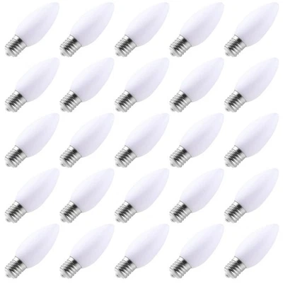 25-Pack Ceramic C9 LED Christmas Light Bulbs, Warm White LED Light Bulbs Holi... - Image 1 of 4