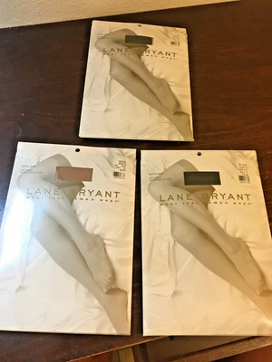 Pantimedias Lane Bryant Daysheer, Lote de 3, Talla C, 2 Negras, 1 Beige, T Reforzado Foto 1 de 4