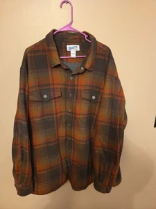Duluth Trading Fleece Lined Flannel Jacket Shirt Shacket Heavy 2xl Tall - Picture 1 of 7