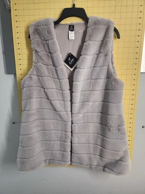 Chaleco Echo New York Nuevo con Etiquetas Piel Sintética Gris Lujo Oficina Carrera Talla M/L Foto 1 de 4