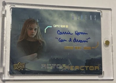 CARRIE HENN 2018 UPPER DECK ALIENS INSCRIPTION AUTO SSP “ CAN I DREAM? ” RARE! - Image 1 of 2