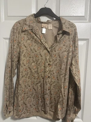 WOOLRICH Abotonada Manga Larga Colores Otoño Paisley Estampado Floral Grande Foto 1 de 4