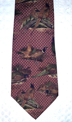 vtg POLO by Ralph Lauren Pheasant Bird Print 100% Silk Men's Tie made in U.S.A. - Image 1 of 4
