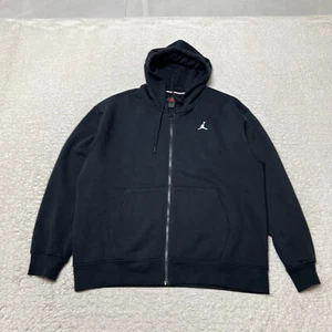 Nike Air Jordan Hoodie Herren Extra Large schwarz Fleece Sweatshirt durchgehender Reißverschluss Freizeit - Bild 1 von 13
