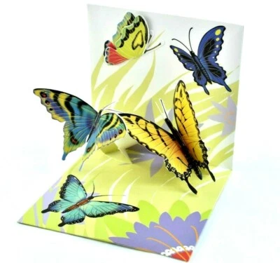 Spring Butterflies Any Occasion Greeting Card 3D Pop Up Card Up With Paper - Image 1 of 4