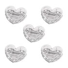 5 Cute Heart Paper Clamps Small Plastic Binder Clisp File Document Folder Clips