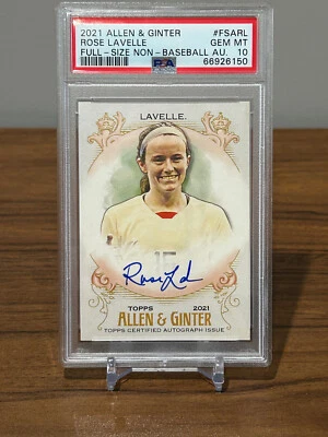 2021 Topps Allen & Ginter Rose Lavelle Auto PSA 10 USWNT - Image 1 of 2